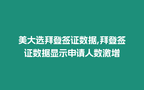 美大選拜登簽證數據,拜登簽證數據顯示申請人數激增