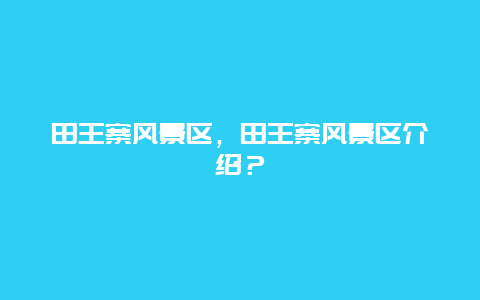 田王寨風(fēng)景區(qū)，田王寨風(fēng)景區(qū)介紹？