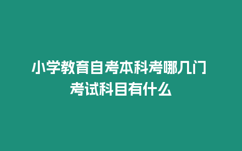 小學教育自考本科考哪幾門 考試科目有什么