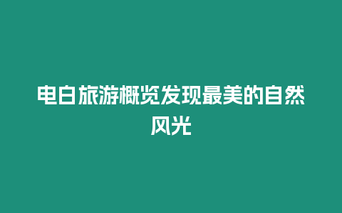 電白旅游概覽發現最美的自然風光