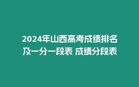 2024年山西高考成績(jī)排名及一分一段表 成績(jī)分段表