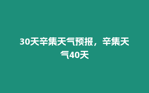 30天辛集天氣預(yù)報(bào)，辛集天氣40天