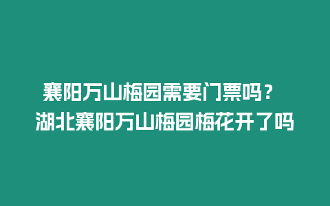 襄陽萬山梅園需要門票嗎？ 湖北襄陽萬山梅園梅花開了嗎