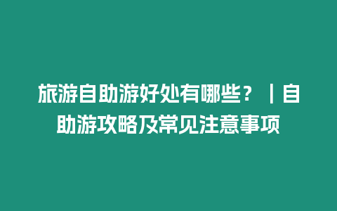 旅游自助游好處有哪些？｜自助游攻略及常見注意事項