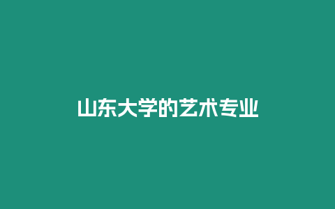 山東大學的藝術專業