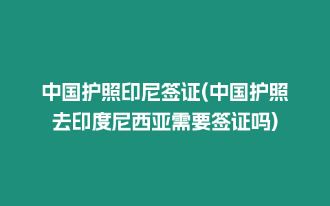 中國護照印尼簽證(中國護照去印度尼西亞需要簽證嗎)