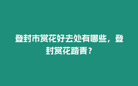 登封市賞花好去處有哪些，登封賞花踏青？