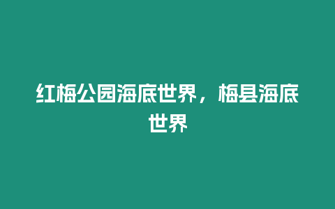 紅梅公園海底世界，梅縣海底世界