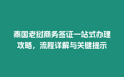 泰國(guó)老撾商務(wù)簽證一站式辦理攻略，流程詳解與關(guān)鍵提示