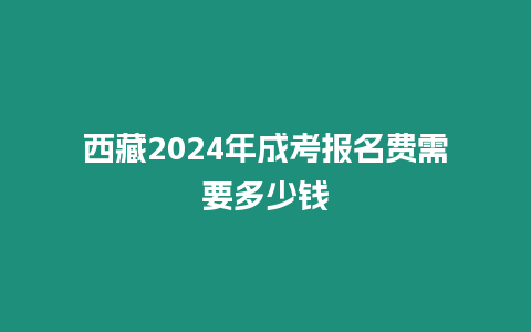 西藏2024年成考報名費需要多少錢