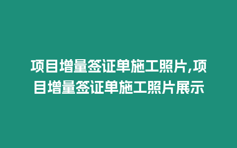 項目增量簽證單施工照片,項目增量簽證單施工照片展示