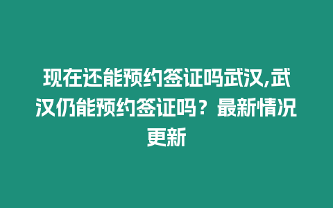 現在還能預約簽證嗎武漢,武漢仍能預約簽證嗎？最新情況更新