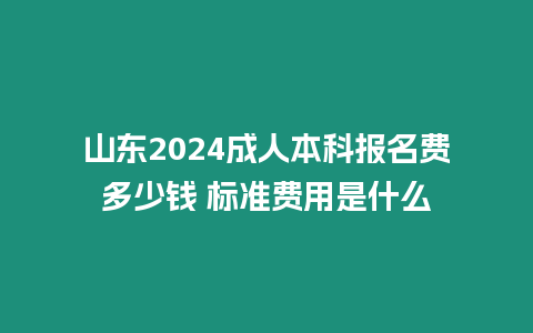 山東2024成人本科報(bào)名費(fèi)多少錢 標(biāo)準(zhǔn)費(fèi)用是什么