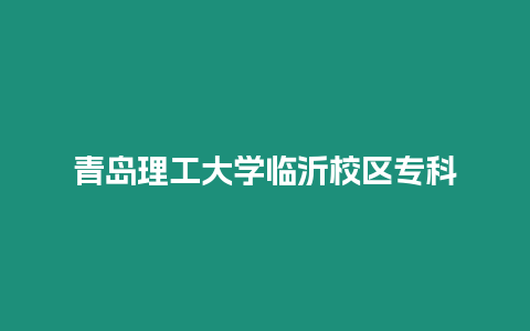 青島理工大學臨沂校區專科