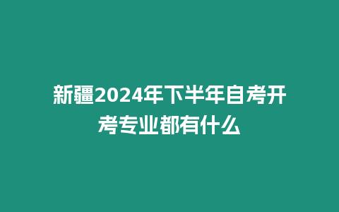 新疆2024年下半年自考開考專業都有什么