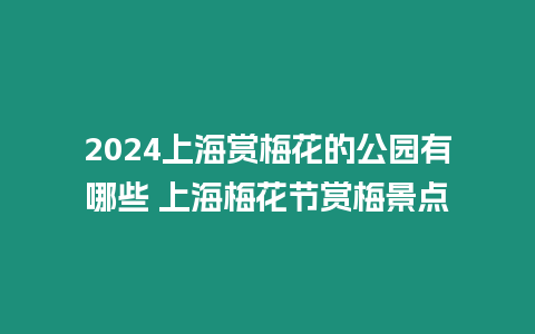 2024上海賞梅花的公園有哪些 上海梅花節(jié)賞梅景點