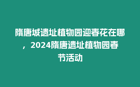 隋唐城遺址植物園迎春花在哪，2024隋唐遺址植物園春節(jié)活動(dòng)