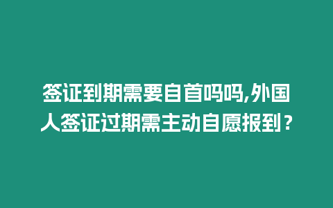 簽證到期需要自首嗎嗎,外國人簽證過期需主動自愿報到？