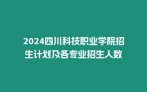 2024四川科技職業學院招生計劃及各專業招生人數