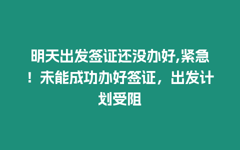 明天出發(fā)簽證還沒辦好,緊急！未能成功辦好簽證，出發(fā)計劃受阻