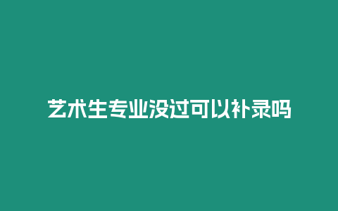 藝術生專業沒過可以補錄嗎