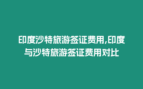 印度沙特旅游簽證費用,印度與沙特旅游簽證費用對比