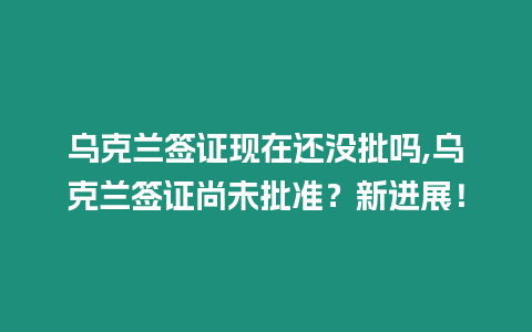 烏克蘭簽證現在還沒批嗎,烏克蘭簽證尚未批準？新進展！