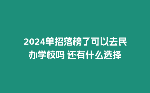 2024單招落榜了可以去民辦學校嗎 還有什么選擇