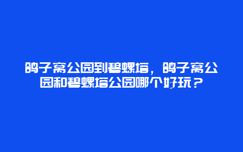 鴿子窩公園到碧螺塔，鴿子窩公園和碧螺塔公園哪個好玩？