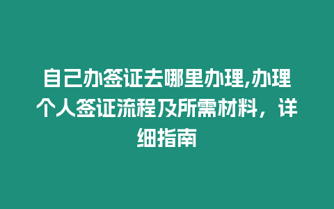 自己辦簽證去哪里辦理,辦理個(gè)人簽證流程及所需材料，詳細(xì)指南