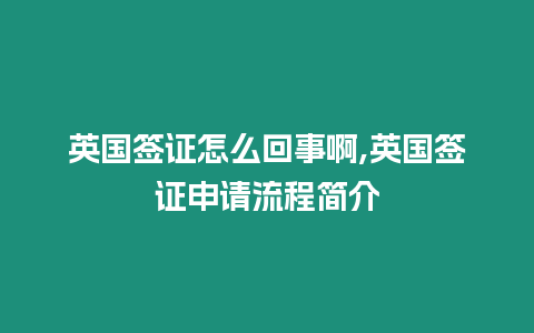 英國簽證怎么回事啊,英國簽證申請流程簡介