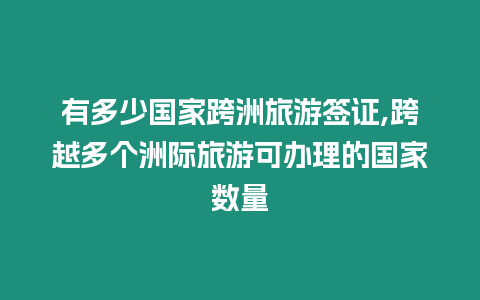 有多少國家跨洲旅游簽證,跨越多個洲際旅游可辦理的國家數量