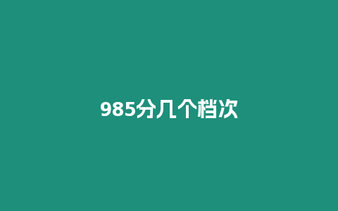 985分幾個檔次