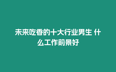 未來吃香的十大行業(yè)男生 什么工作前景好