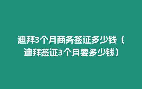 迪拜3個月商務簽證多少錢（迪拜簽證3個月要多少錢）