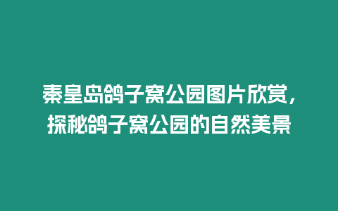 秦皇島鴿子窩公園圖片欣賞，探秘鴿子窩公園的自然美景