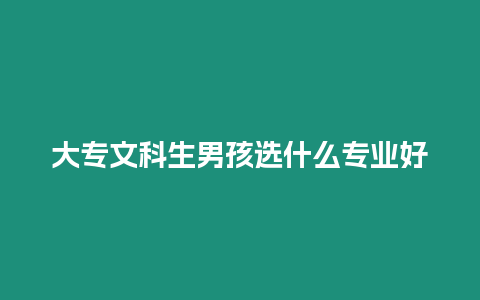 大專文科生男孩選什么專業好