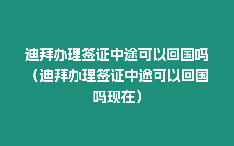 迪拜辦理簽證中途可以回國嗎（迪拜辦理簽證中途可以回國嗎現在）