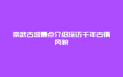 崇武古城景點介紹探訪千年古鎮風貌