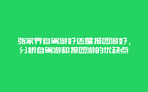 張家界自駕游好還是報團游好，分析自駕游和報團游的優缺點