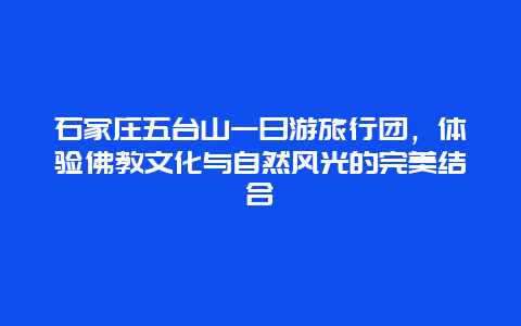 石家莊五臺山一日游旅行團，體驗佛教文化與自然風光的完美結合