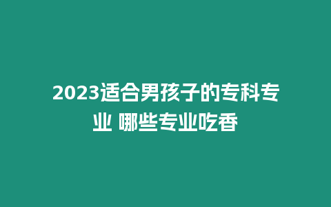 2023適合男孩子的專科專業 哪些專業吃香