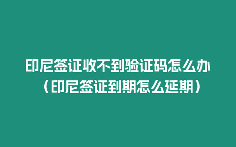 印尼簽證收不到驗證碼怎么辦（印尼簽證到期怎么延期）