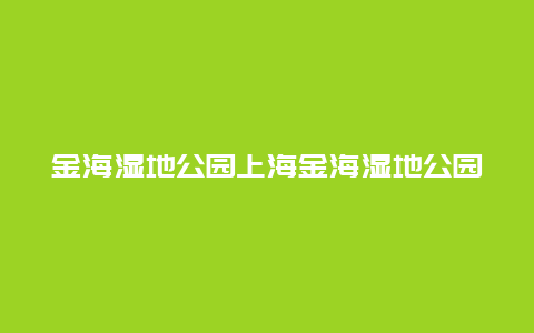 金海濕地公園上海金海濕地公園