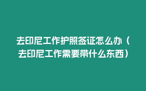 去印尼工作護照簽證怎么辦（去印尼工作需要帶什么東西）