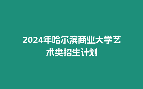 2024年哈爾濱商業大學藝術類招生計劃