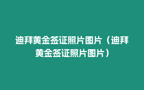 迪拜黃金簽證照片圖片（迪拜黃金簽證照片圖片）