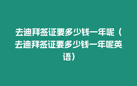 去迪拜簽證要多少錢一年呢（去迪拜簽證要多少錢一年呢英語）