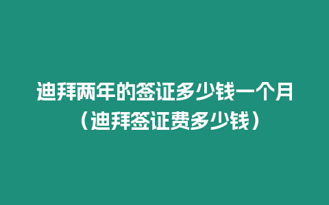 迪拜兩年的簽證多少錢一個月（迪拜簽證費多少錢）