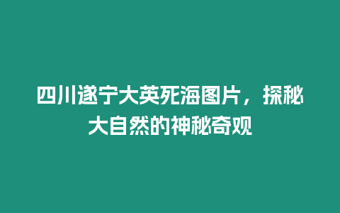 四川遂寧大英死海圖片，探秘大自然的神秘奇觀